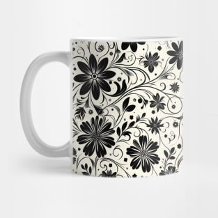 Black and White Floral Mug